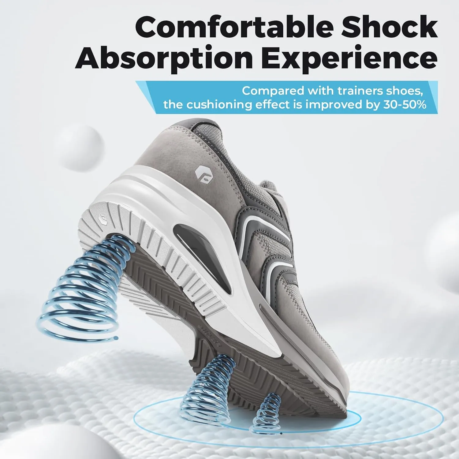 FitVille Men's Extra Wide Walking Shoes Wide Width Air Cushion Cross Training Sneakers for Heel Pain Relief Plantar Fasciitis - HeelAero V2