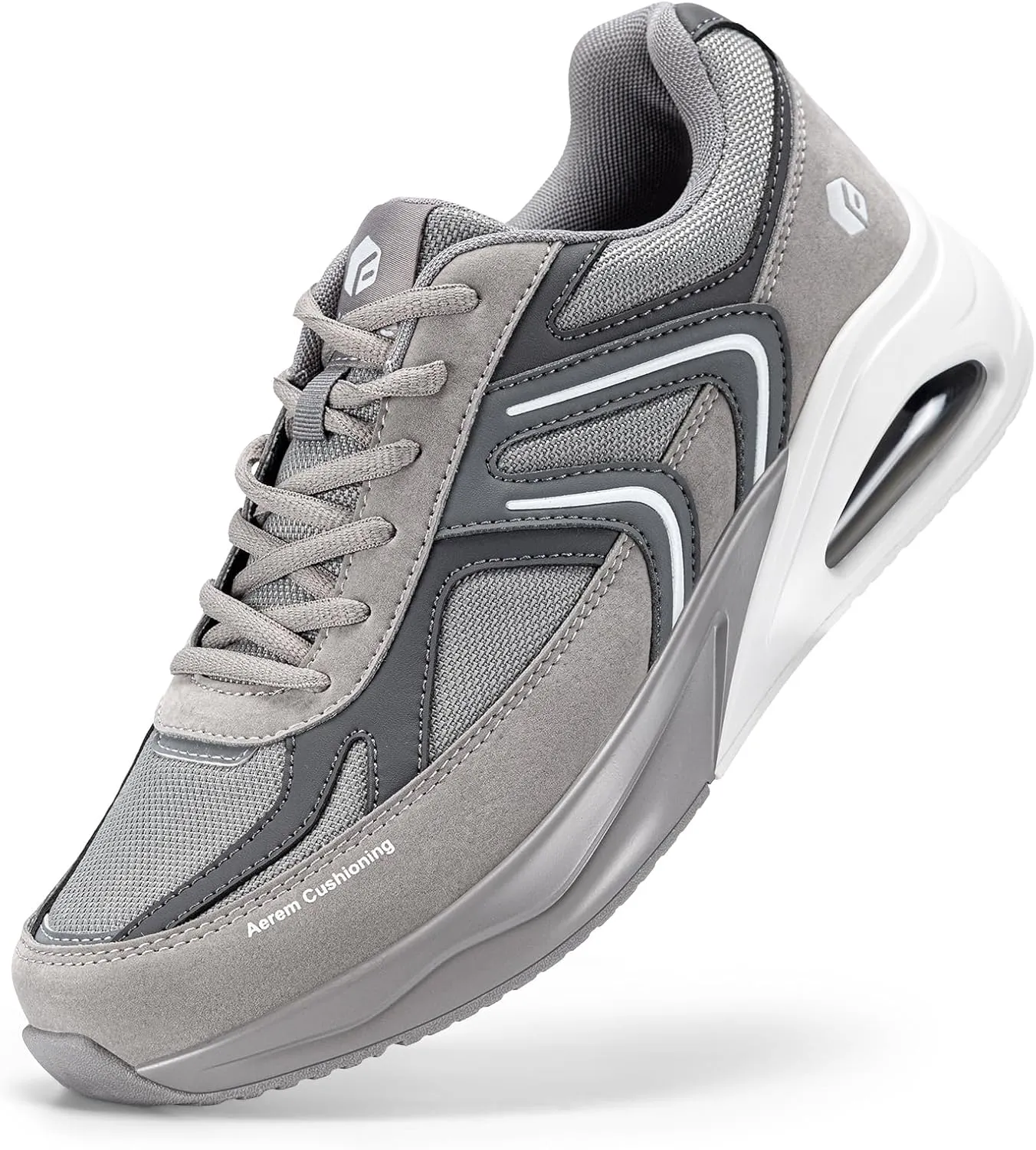 FitVille Men's Extra Wide Walking Shoes Wide Width Air Cushion Cross Training Sneakers for Heel Pain Relief Plantar Fasciitis - HeelAero V2