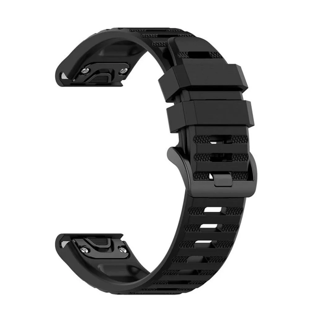 Fixed Universal Garmin 22mm QuickFit Silikone Rem - Sort