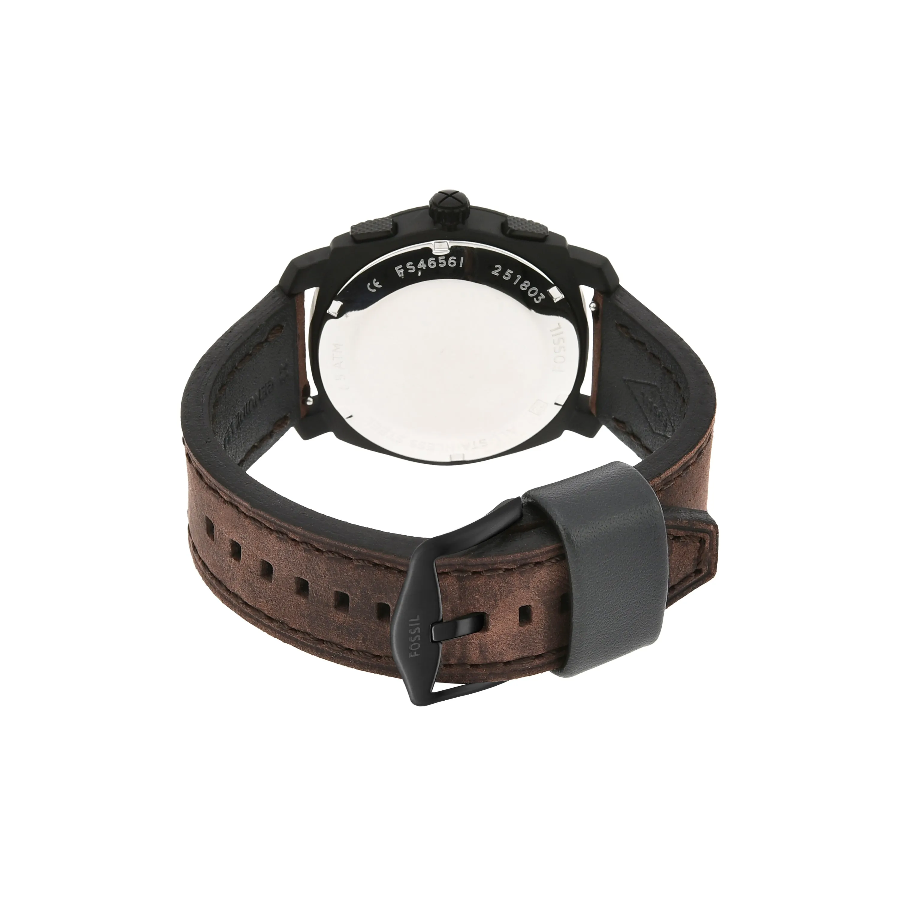 Fossil Machine Mid-Size Brown Leather Chronograph Watch FS4656