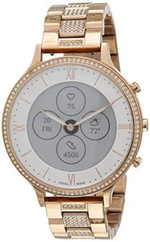 Fossil Women's 42MM Charter HR Heart Rate Stainless Steel Hybrid HR Smart Watch, Color: Rose Gold (Model: FTW7012)