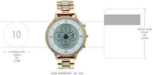 Fossil Women's 42MM Charter HR Heart Rate Stainless Steel Hybrid HR Smart Watch, Color: Rose Gold (Model: FTW7012)