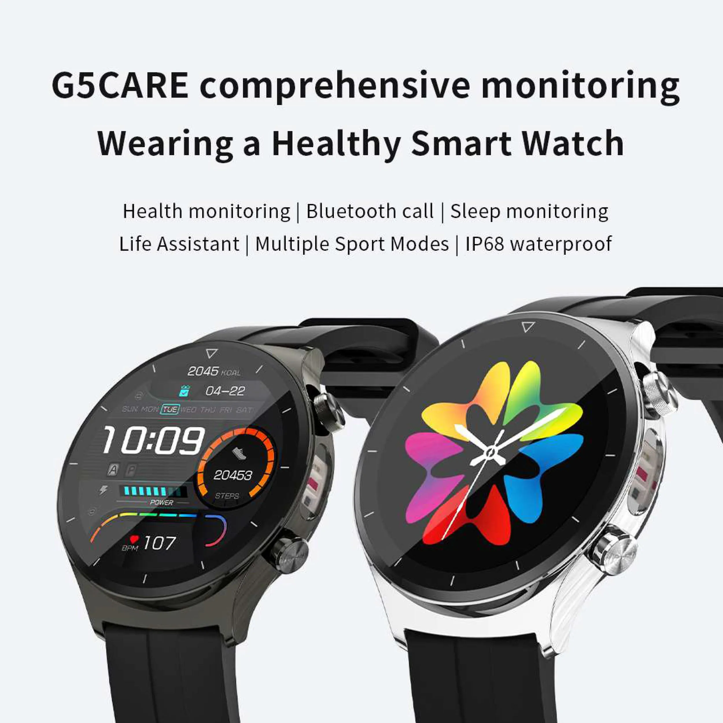 G5 Blood Pressure Smartwatch - Health Sleep Monitoring Life Assistant - FDA Approved