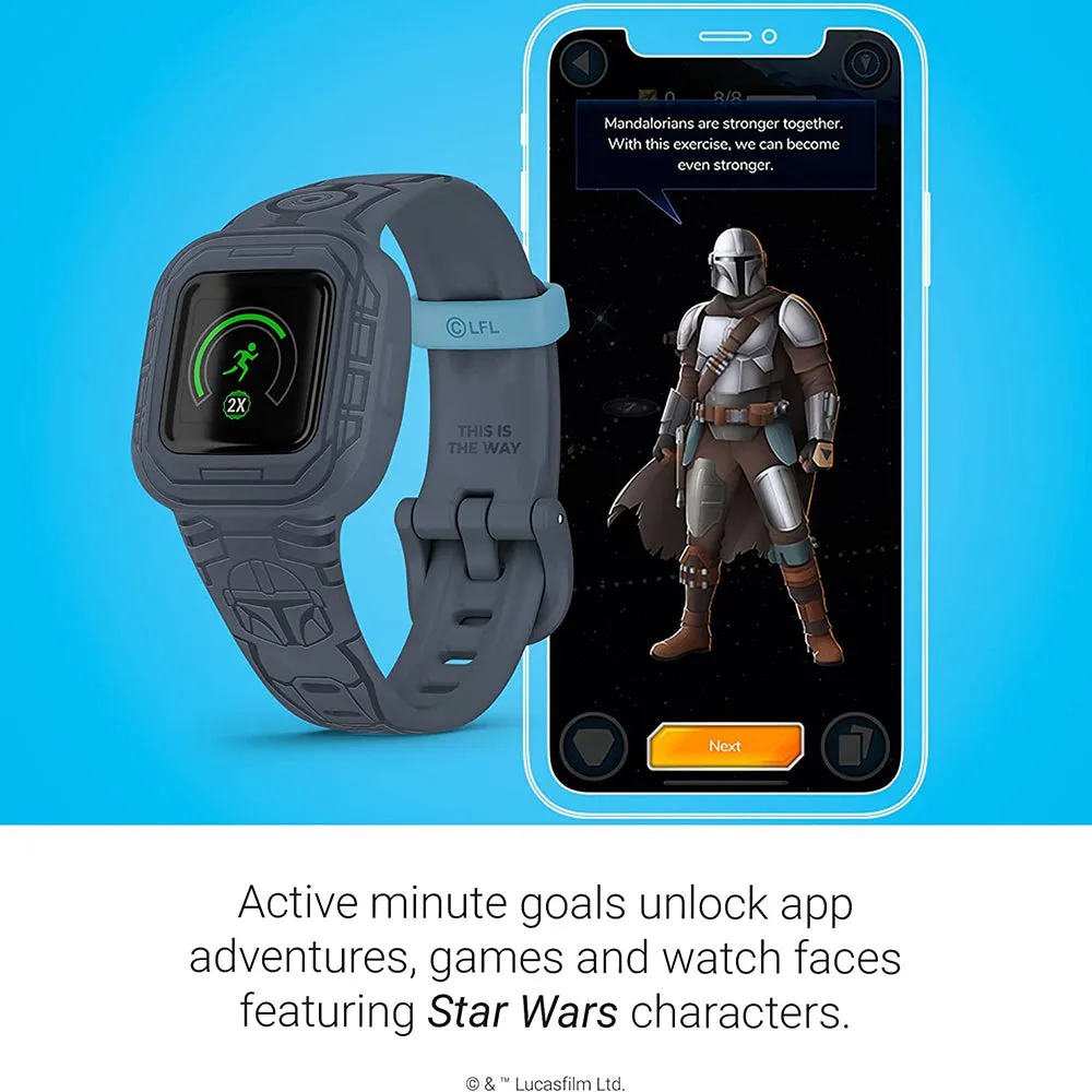 Garmin vivofit jr. 3 Star Wars Kids Mandalorian Swim-Friendly Activity Unlocks Adventure Fitness Tracker - 010-02441-35