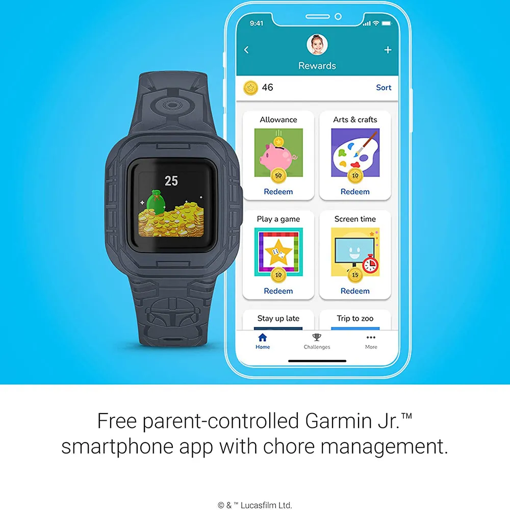 Garmin vivofit jr. 3 Star Wars Kids Mandalorian Swim-Friendly Activity Unlocks Adventure Fitness Tracker - 010-02441-35