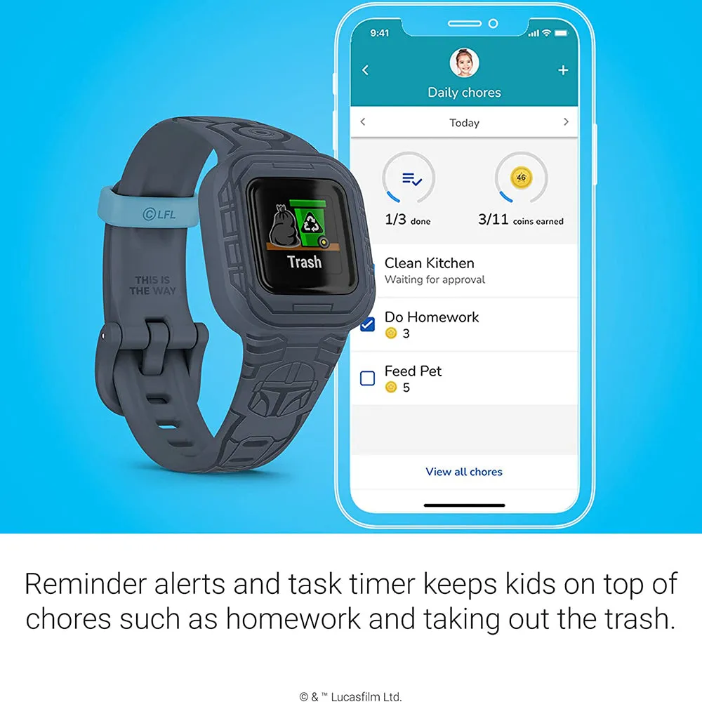 Garmin vivofit jr. 3 Star Wars Kids Mandalorian Swim-Friendly Activity Unlocks Adventure Fitness Tracker - 010-02441-35
