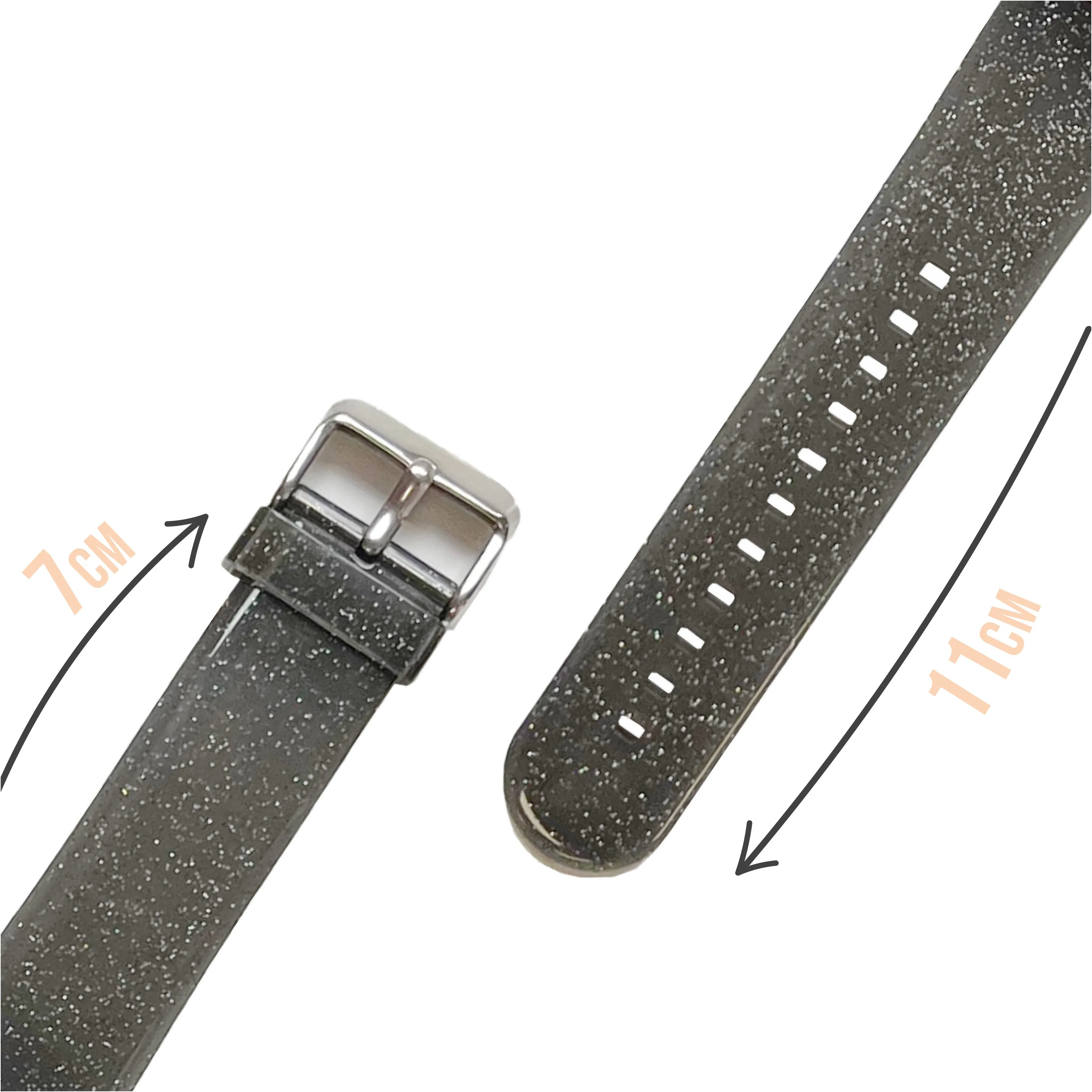 Gingerbread Friends Black Glitter Smartwatch Strap