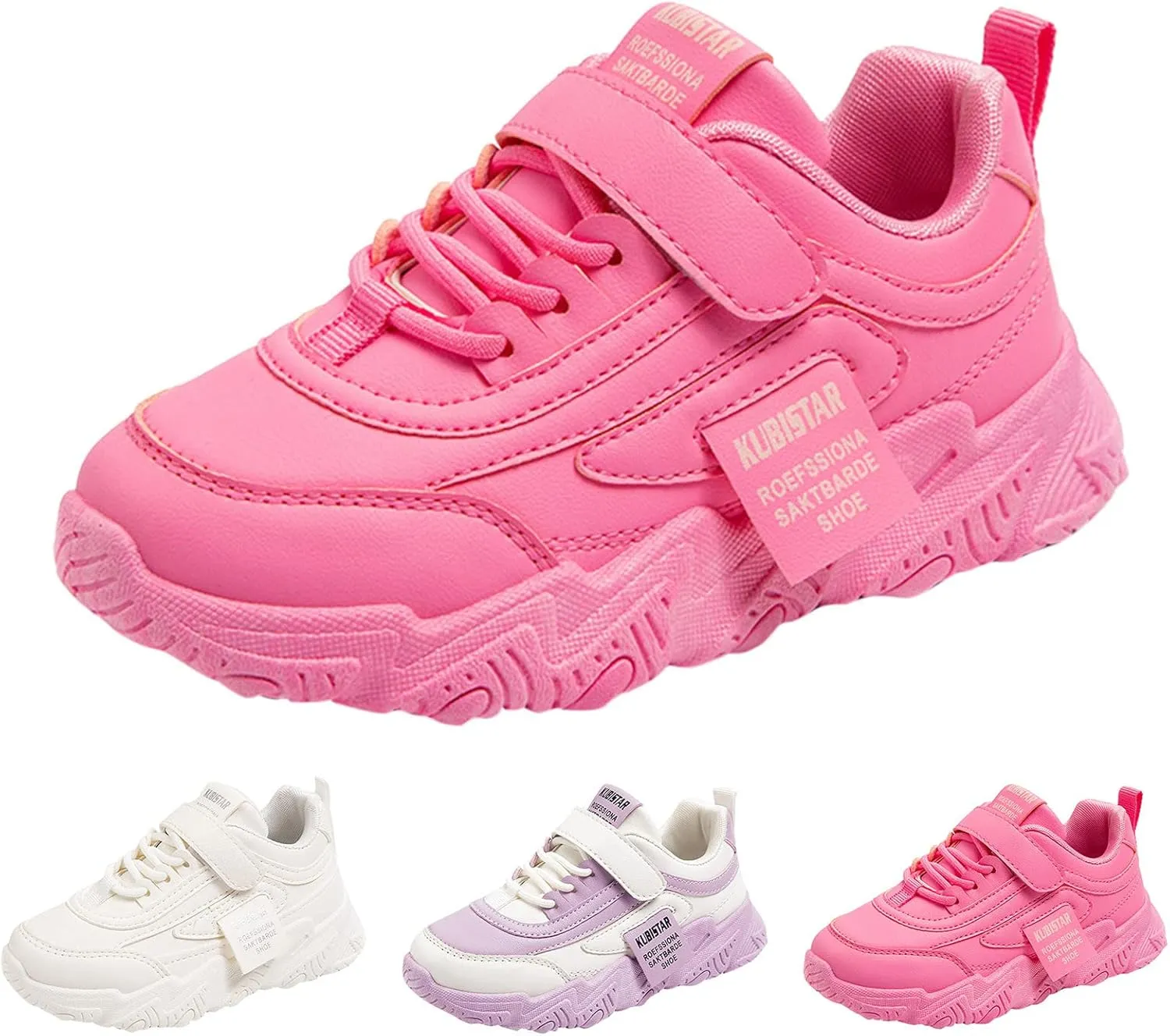 Girls Boys Basketball Shoes Kids Athletic Running Walking Shoes Lace-up Non-Slip Soft Tennis Sport Active Sneaker