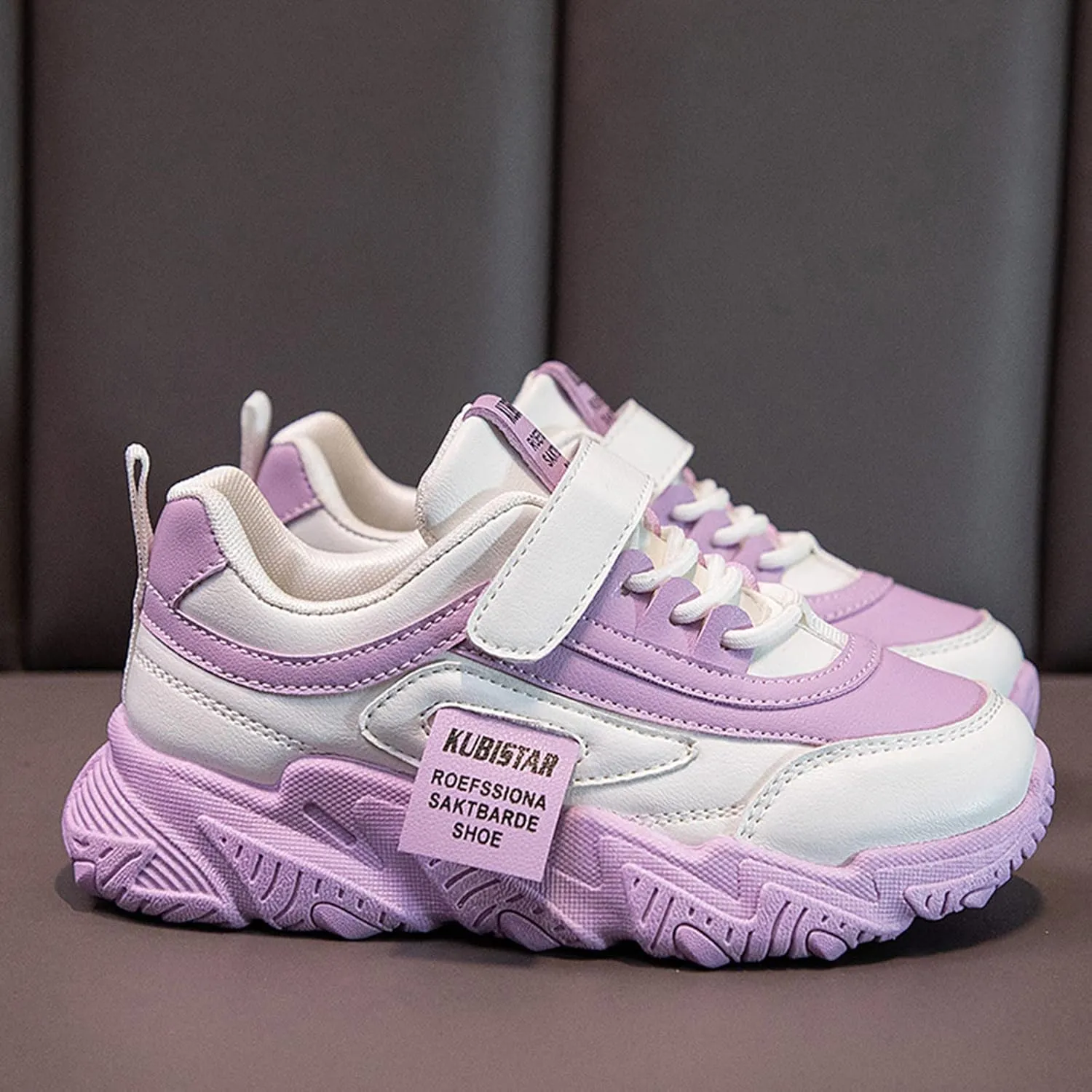 Girls Boys Basketball Shoes Kids Athletic Running Walking Shoes Lace-up Non-Slip Soft Tennis Sport Active Sneaker