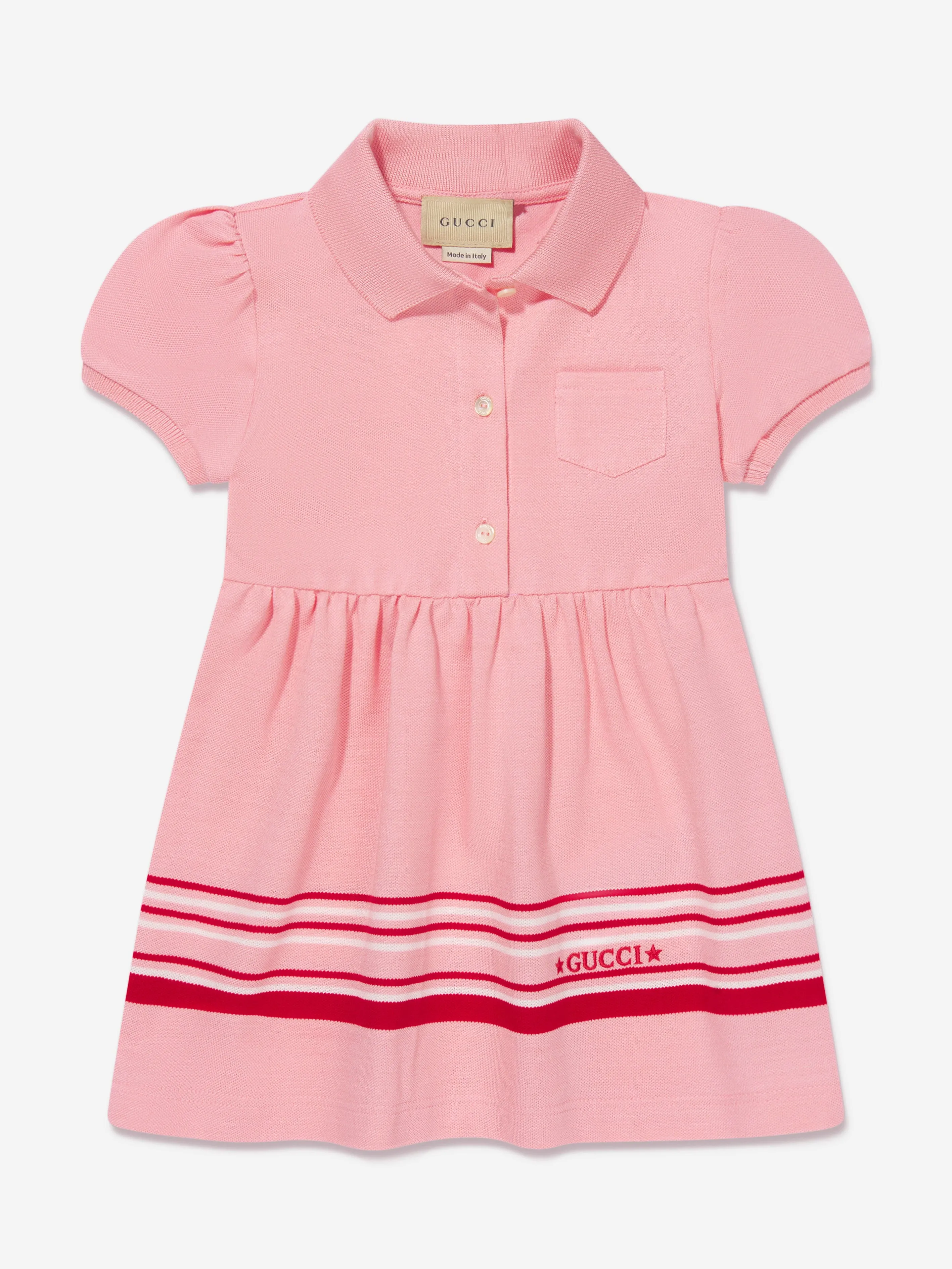 Gucci Baby Girls Cotton Piquet Striped Dress