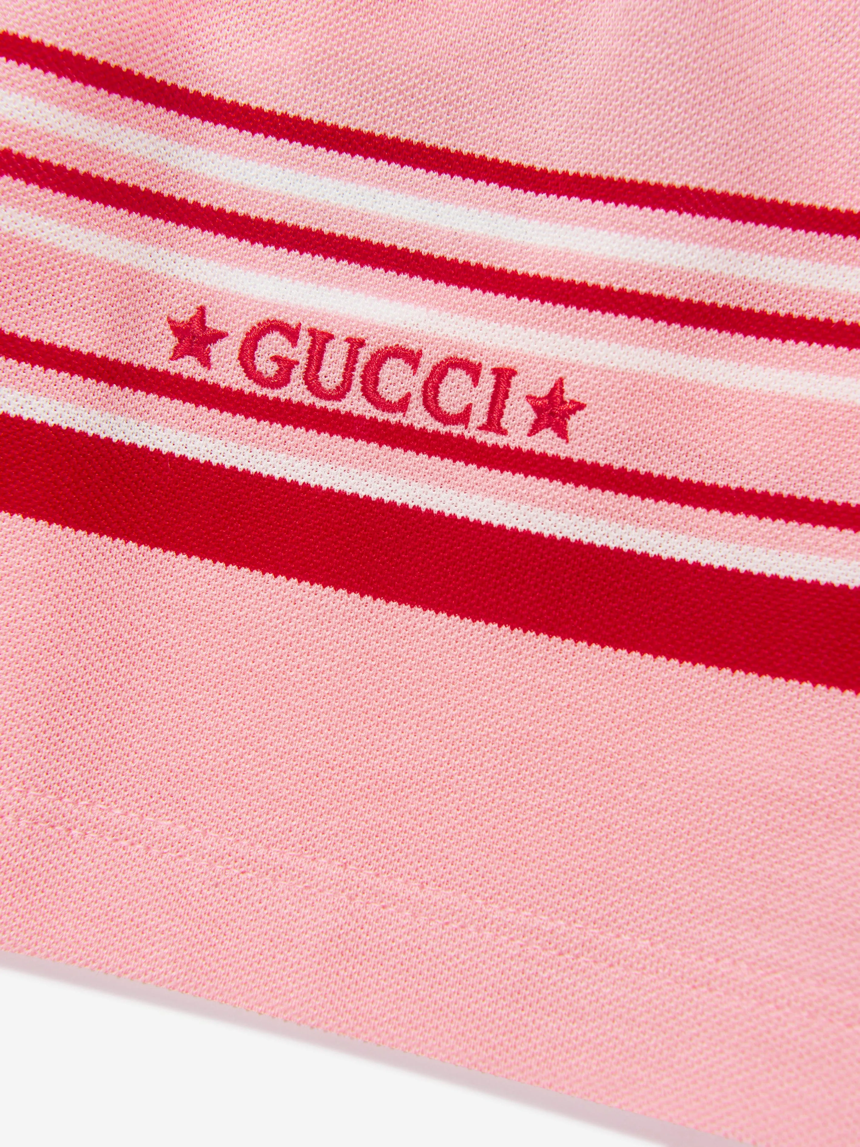 Gucci Baby Girls Cotton Piquet Striped Dress