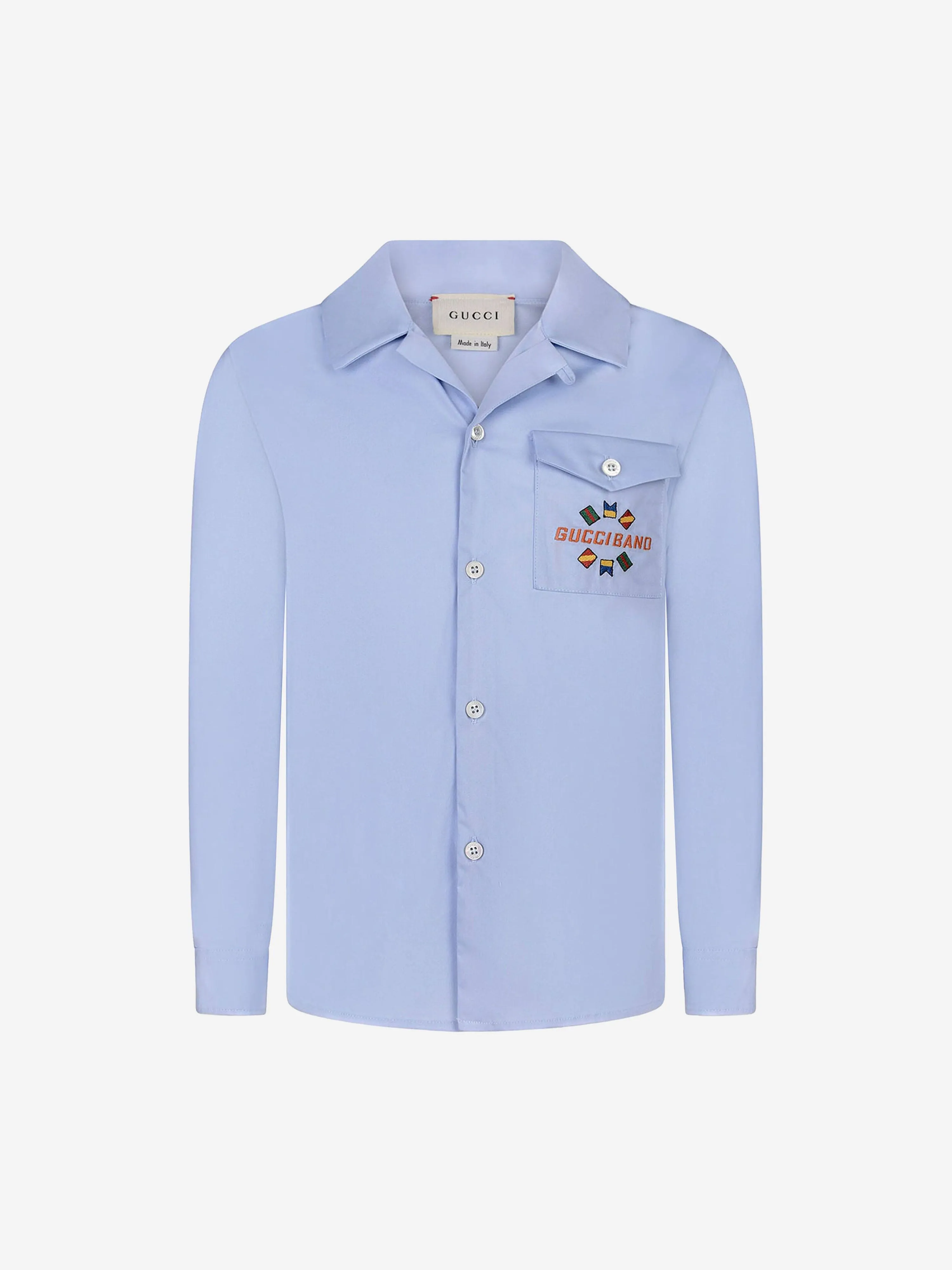 Gucci Boys Light Popeline Embroidered Shirt