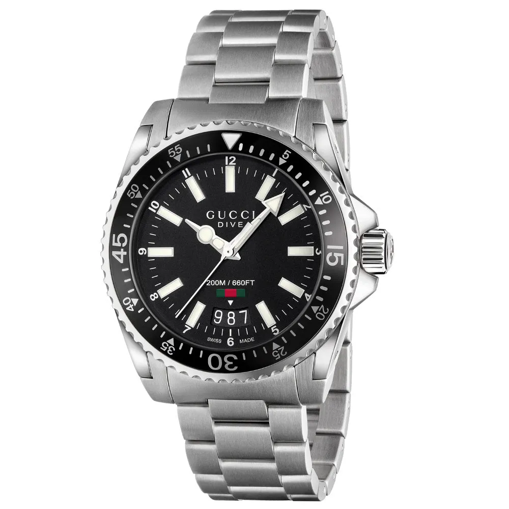 Gucci Dive Stainless Steel Gents Watch YA136301A