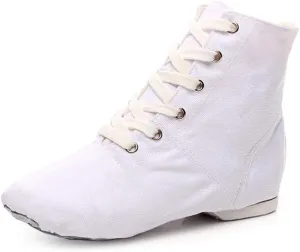 HIPPOSEUS Canvas Over The Ankle Lace Up Jazz Boots Ballroom Modern Dance Shoes for Women and Men