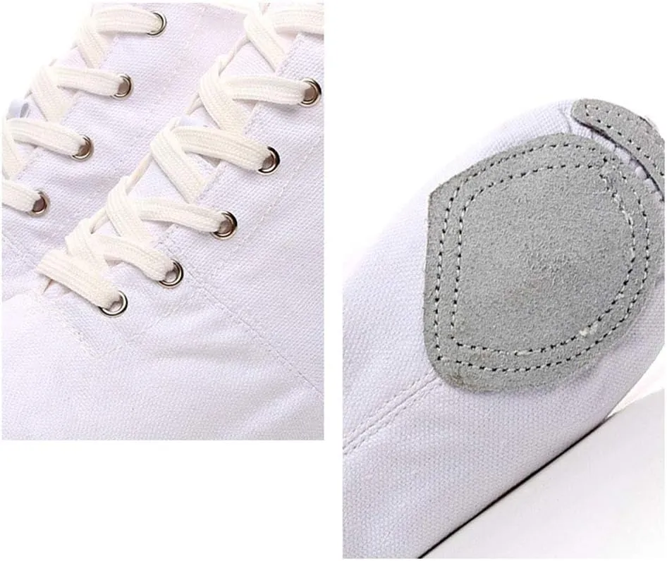 HIPPOSEUS Canvas Over The Ankle Lace Up Jazz Boots Ballroom Modern Dance Shoes for Women and Men