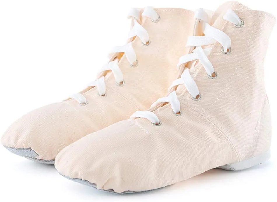 HIPPOSEUS Canvas Over The Ankle Lace Up Jazz Boots Ballroom Modern Dance Shoes for Women and Men