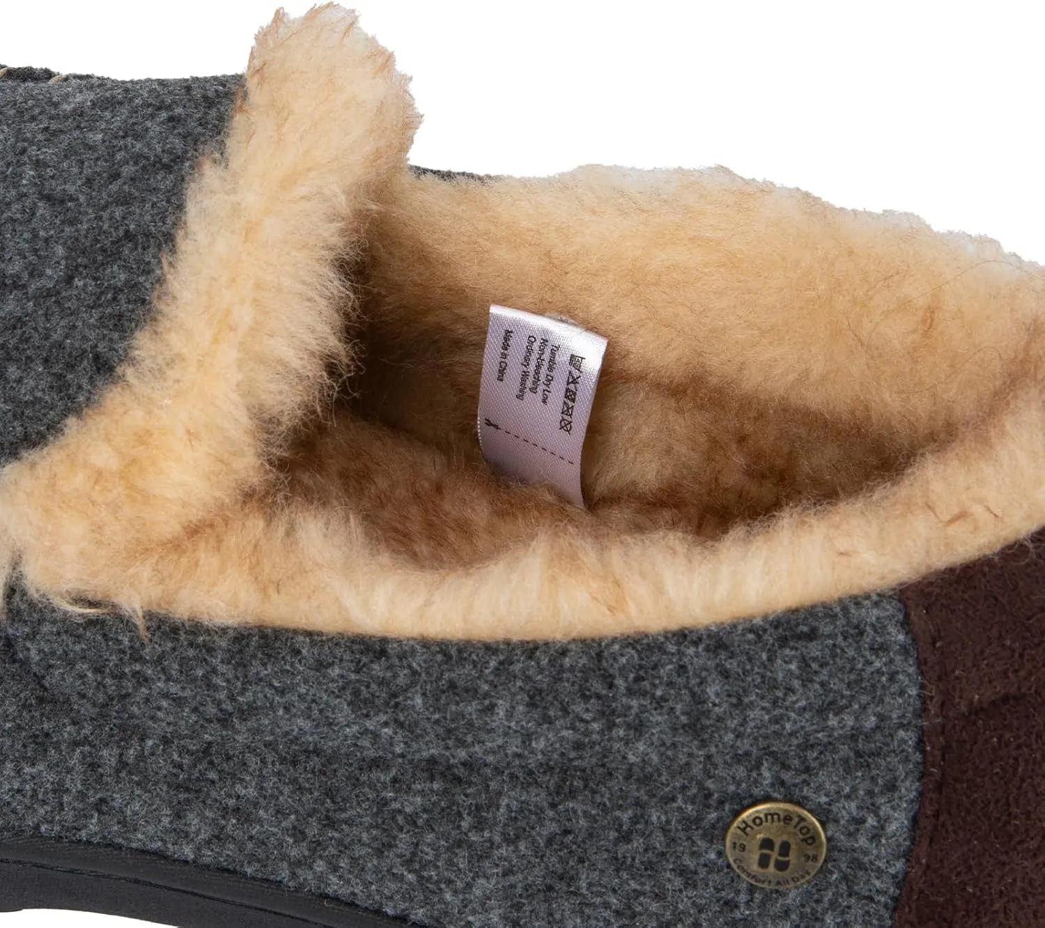 HomeTop Men's Memory Foam Moccasin Slippers, Indoor and Outdoor Warm Fuzzy Fleece House Shoes