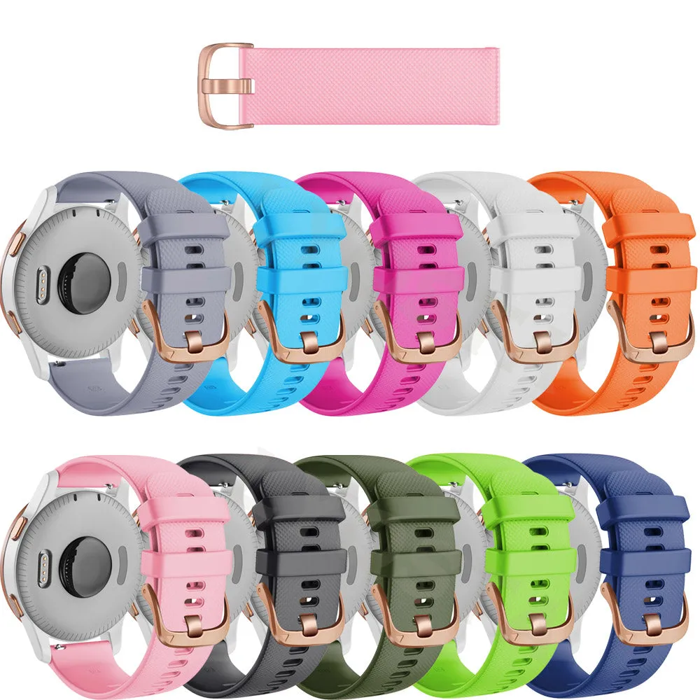 Huawei Watch 2 Classic compatible Silicone Watch Straps with Rose Gold Buckles