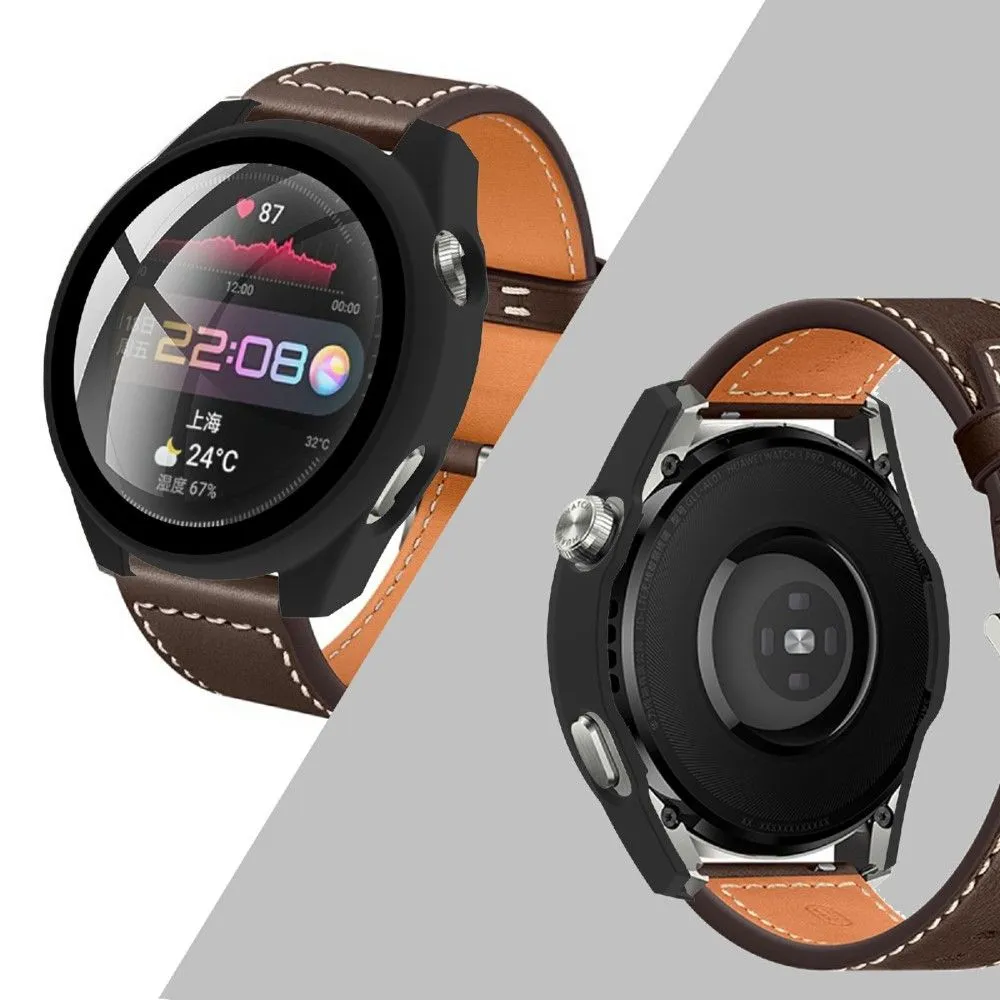 Huawei Watch 3 Pro simple cover   tempered glass - Black