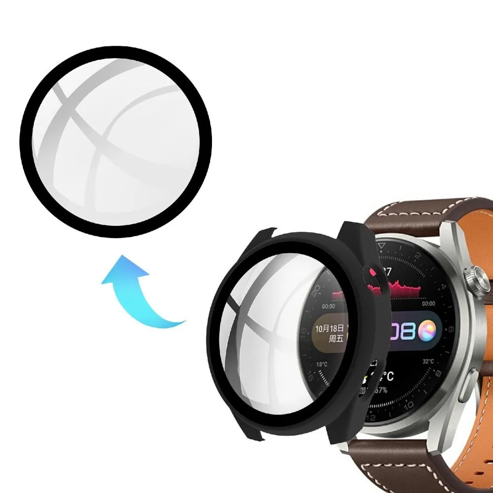 Huawei Watch 3 Pro simple cover   tempered glass - Black