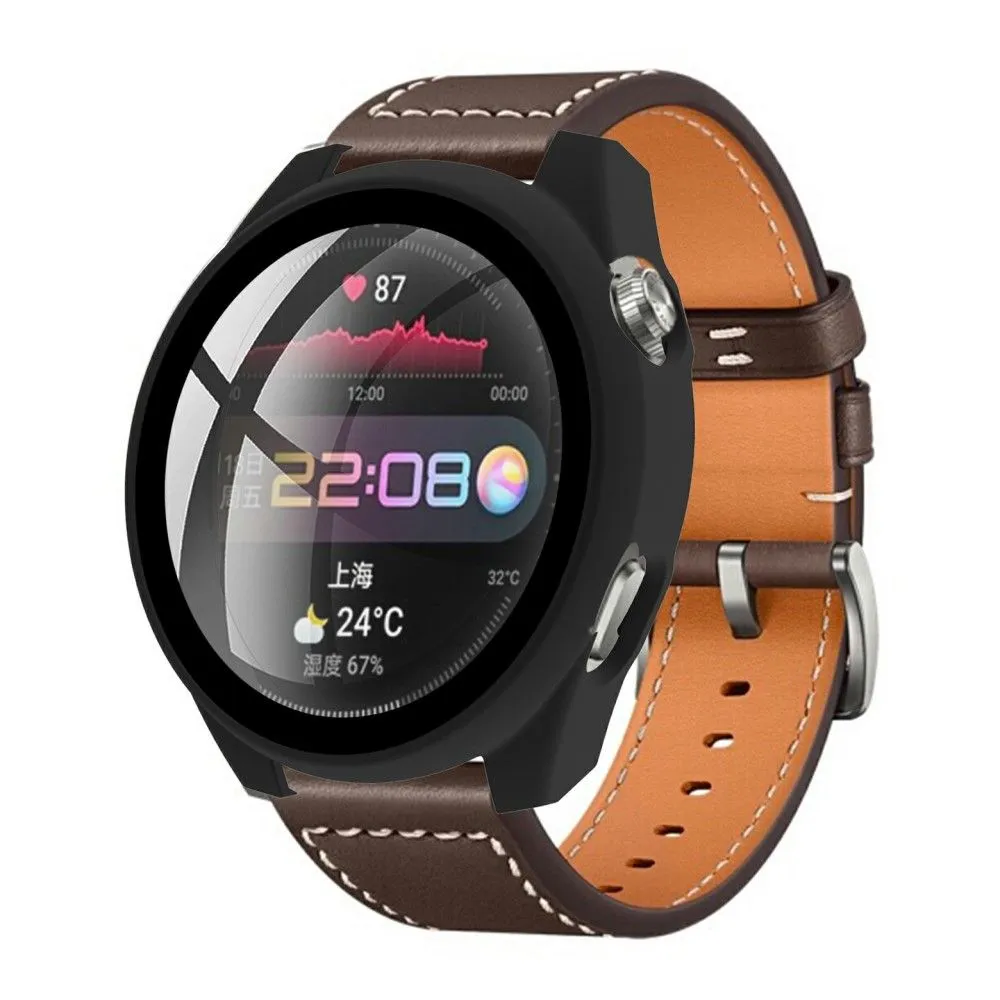Huawei Watch 3 Pro simple cover   tempered glass - Black