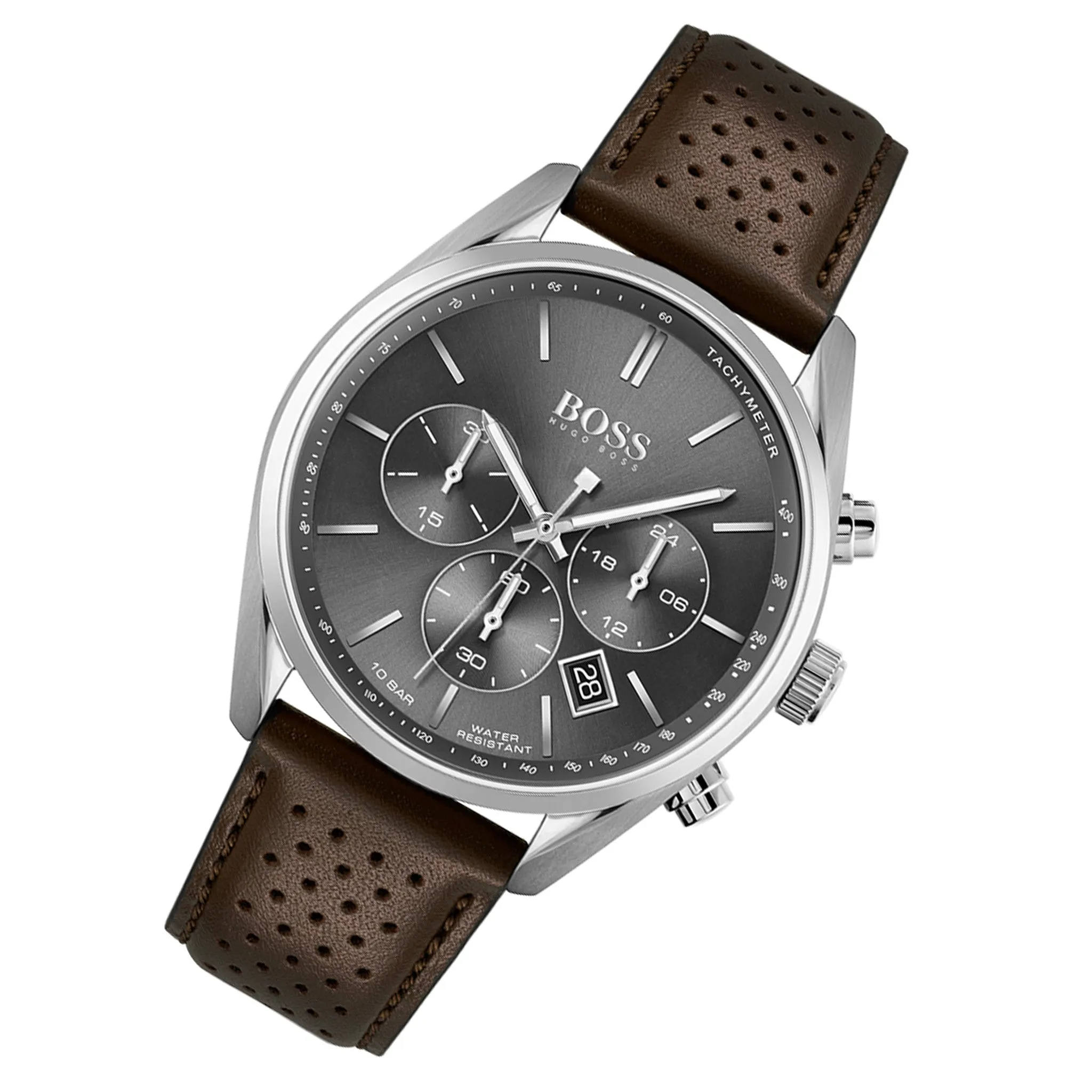 Hugo Boss Champion Brown Leather Men's Chrono Watch - 1513815