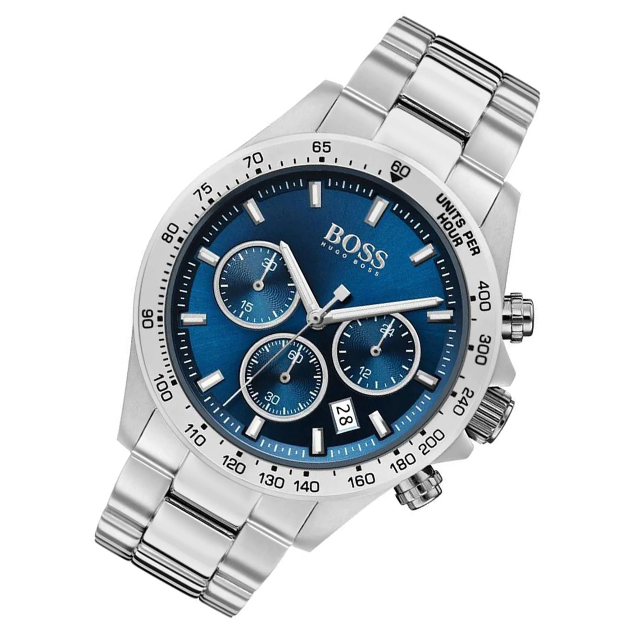 Hugo Boss Stainless Steel Blue Dial Men's Chronograph Watch - 1513755