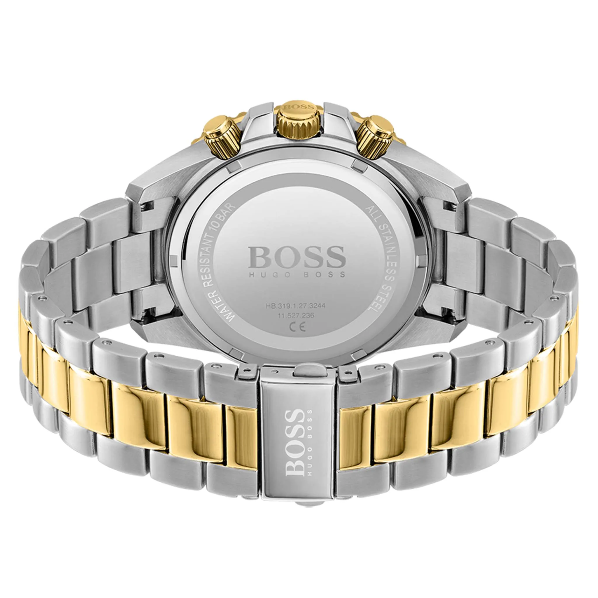 Hugo Boss Two-Tone Black Dial Steel Men's Chronograph Watch - 1513908