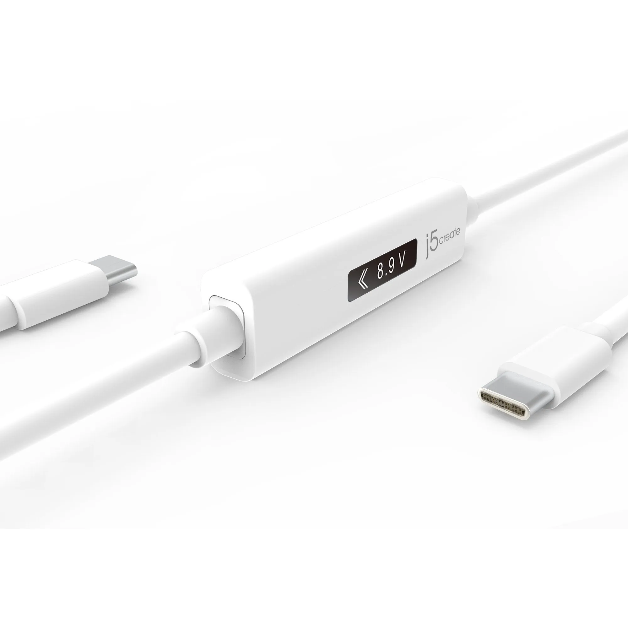 J5Create USB-C to USB-C W/OLED Dynamic Power Meter 100W 1.2m (JUCP14) Cable