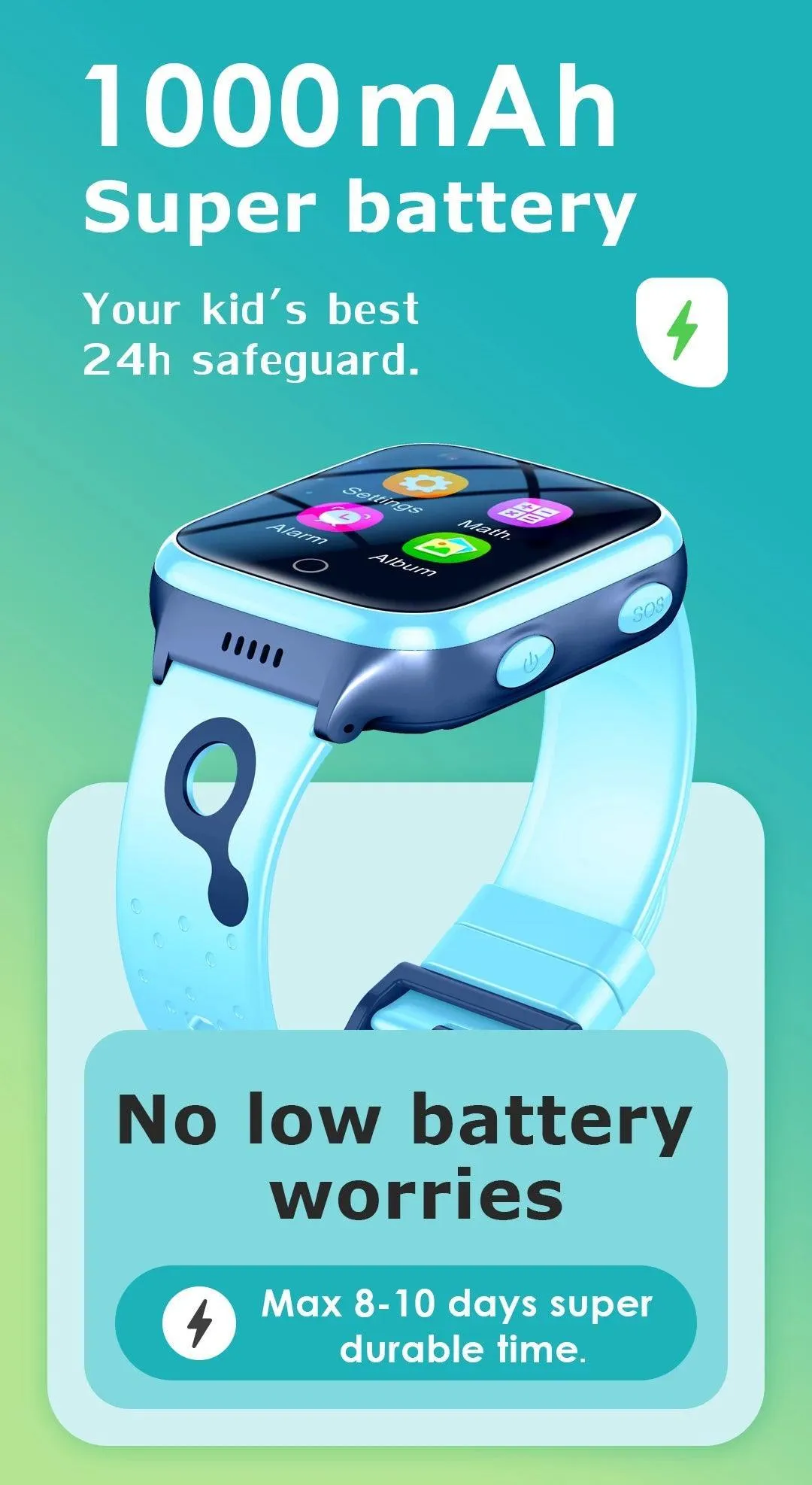 Kids GPS Smartwatch: Health Tracking, 4G Connectivity & Waterproof Design