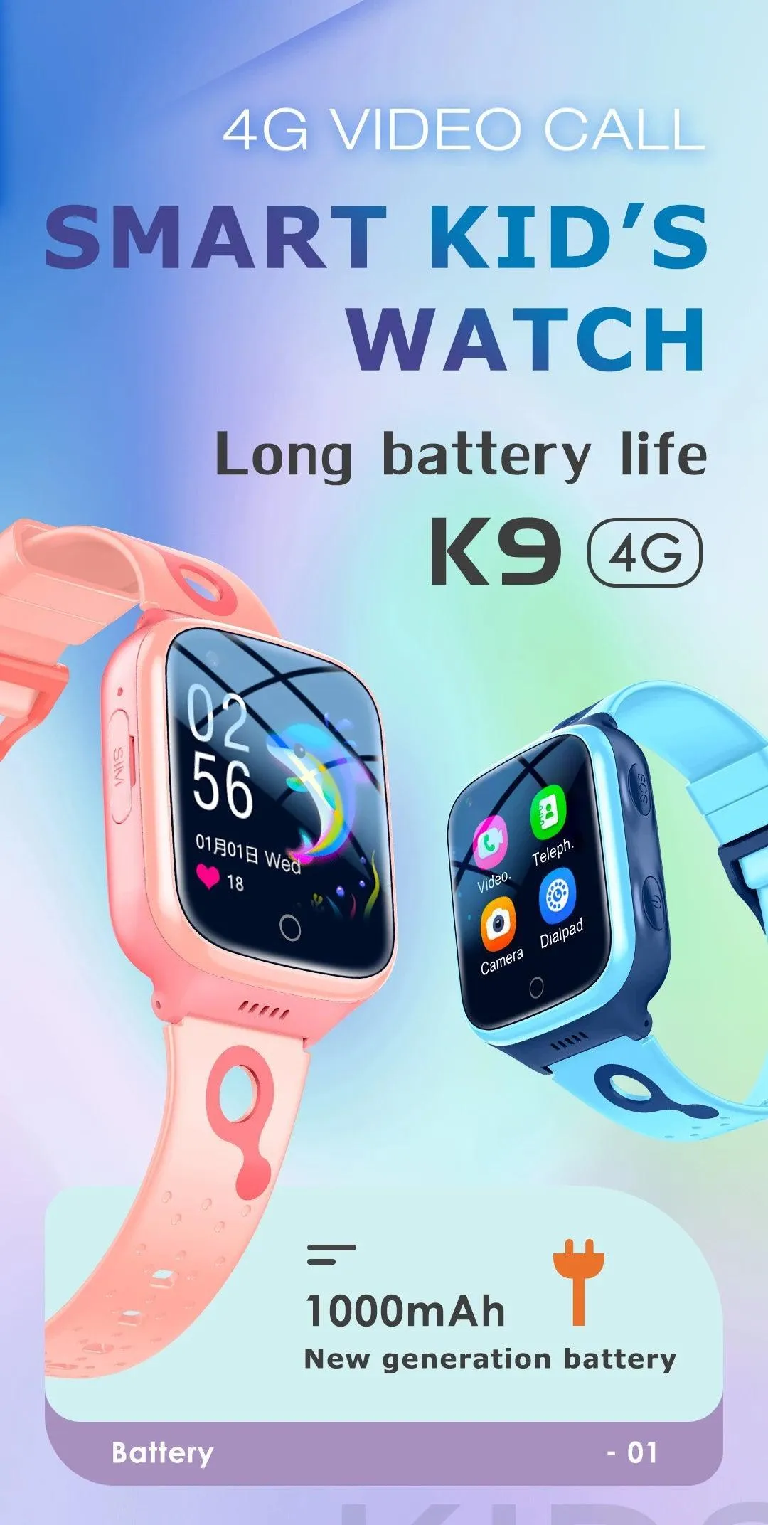 Kids GPS Smartwatch: Health Tracking, 4G Connectivity & Waterproof Design