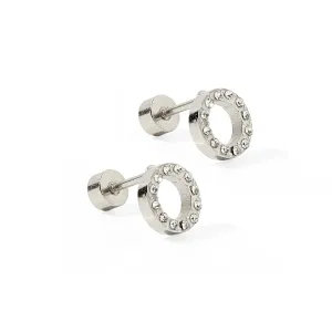 Lainey Silver Screwback Stud Earrings