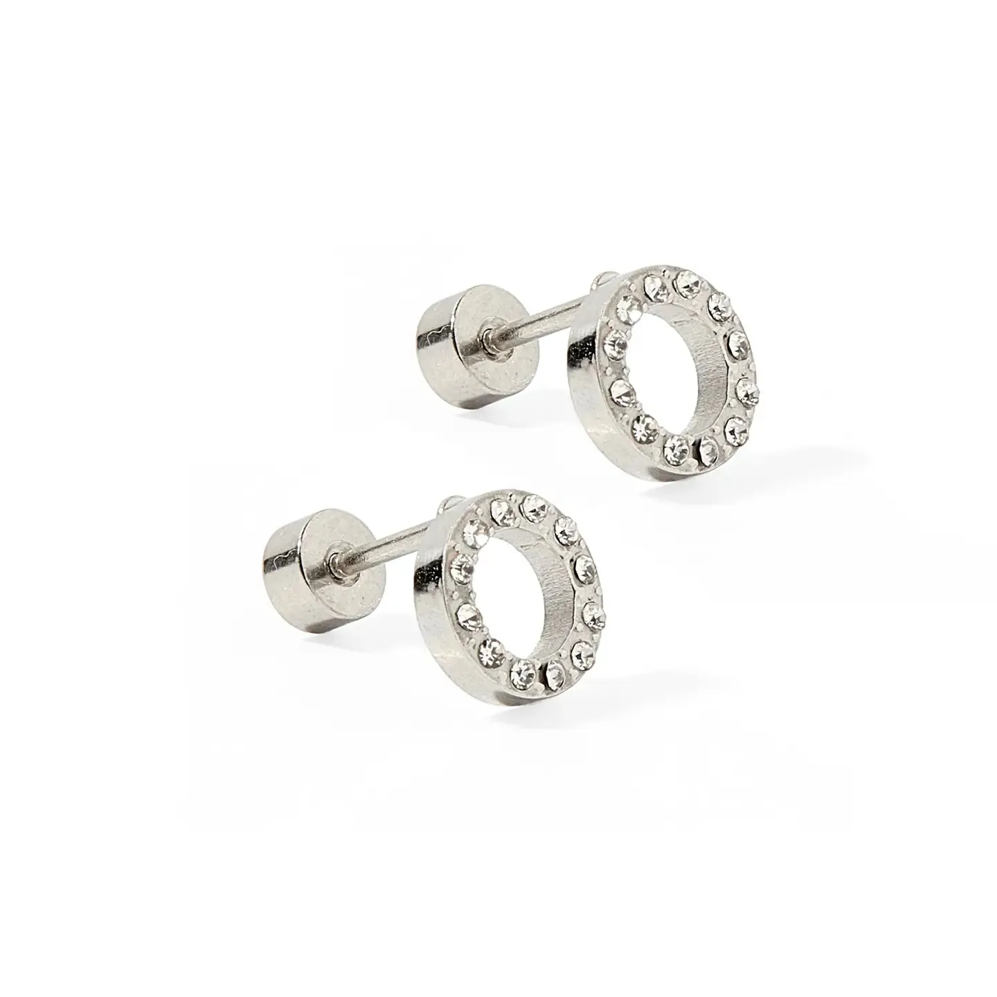 Lainey Silver Screwback Stud Earrings