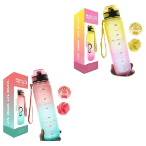 Live Infinitely Insulated Water Bottle with Time Marker BPA-Free 24oz