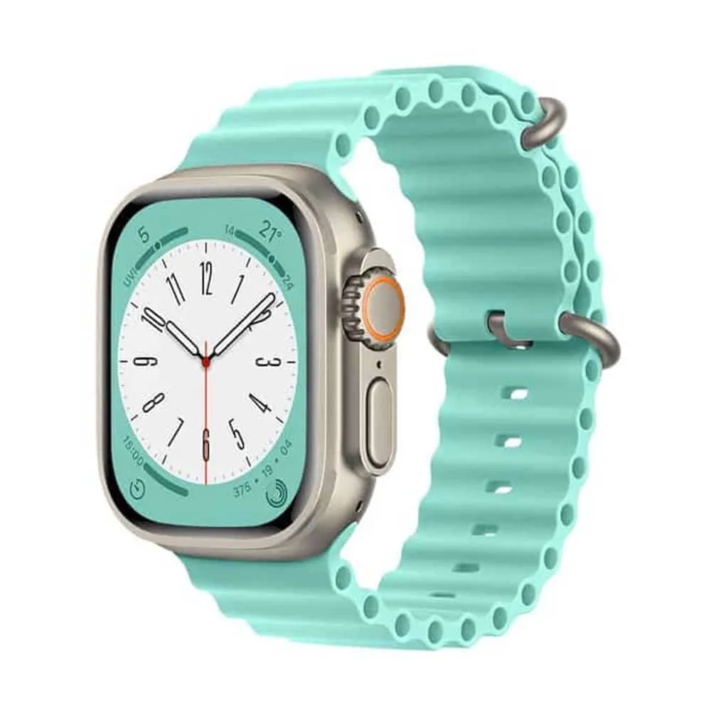 Marine Silicone Strap for 42/44/45/49mm Apple Watch - Frost Blue