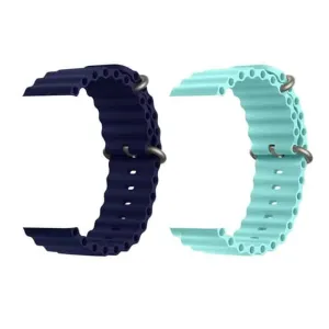 Marine Silicone Strap for 42/44/45/49mm Apple Watch - Frost Blue