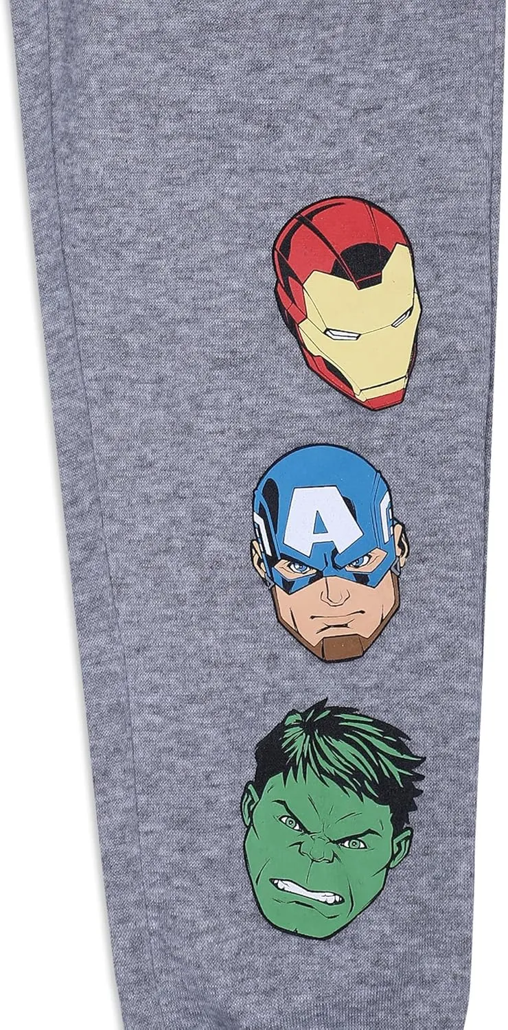 Marvel Avengers Hulk, Captain America and Iron Man Boys 2 Pack Pants for Toddler and Little Kids