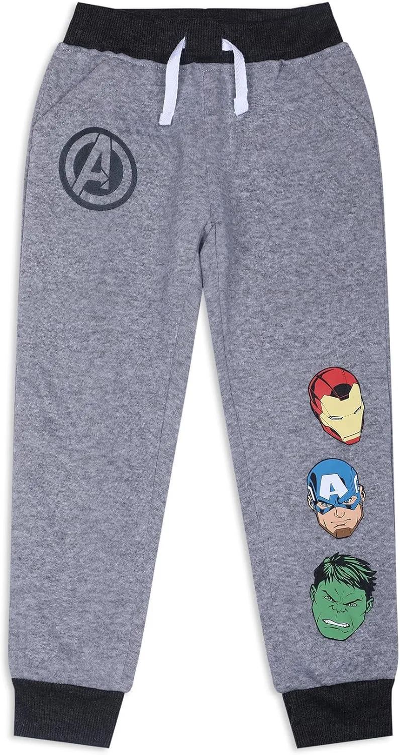 Marvel Avengers Hulk, Captain America and Iron Man Boys 2 Pack Pants for Toddler and Little Kids