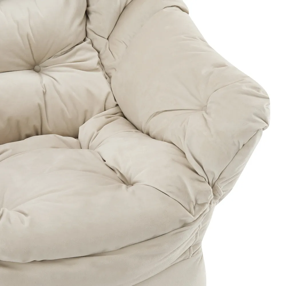 Mellow Lazy Chair, Beige Velvet
