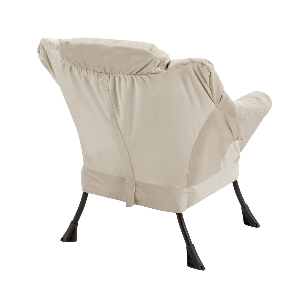 Mellow Lazy Chair, Beige Velvet