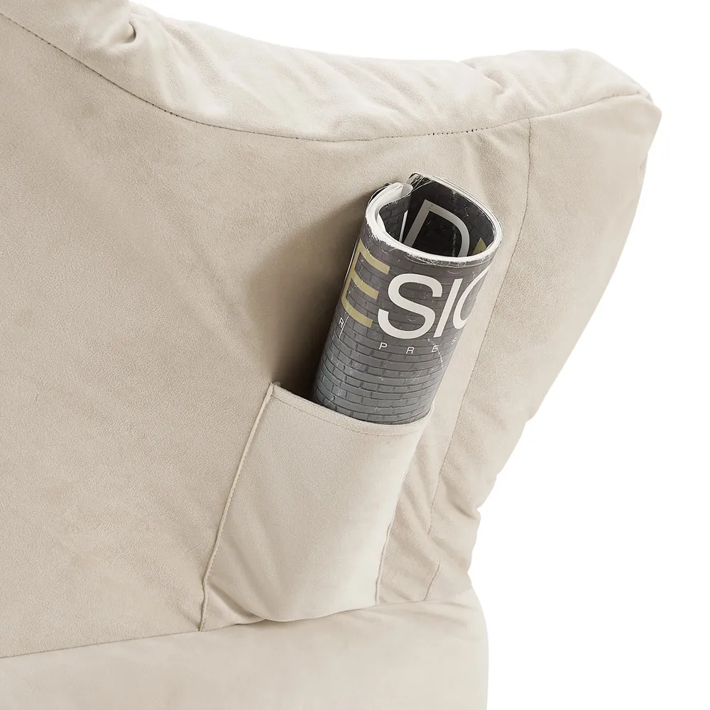 Mellow Lazy Chair, Beige Velvet