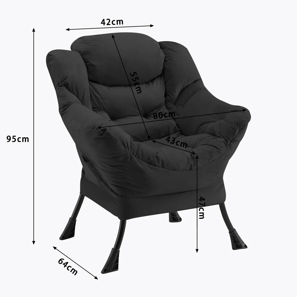 Mellow Lazy Chair, Black Velvet