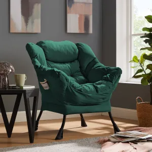 Mellow Lazy Chair, Green Velvet