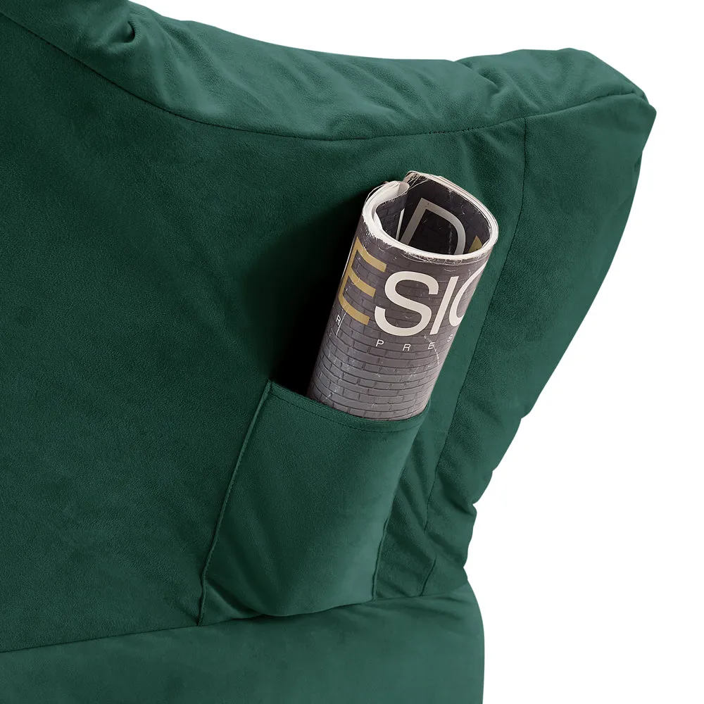 Mellow Lazy Chair, Green Velvet
