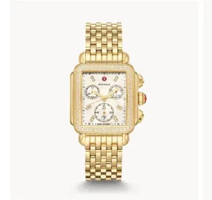 Michele Deco 18k Gold Diamond Watch
