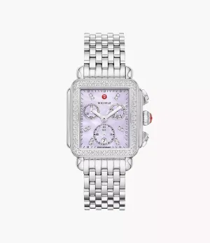 MICHELE Watches Deco Stainless Steel Diamond Watch (33mm)