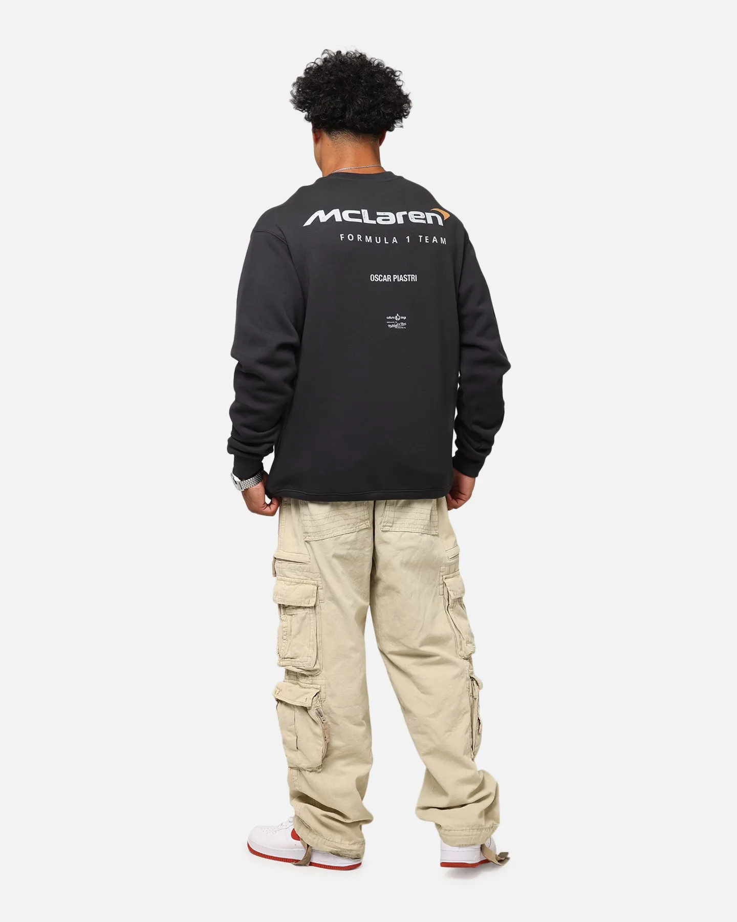 Mitchell & Ness X Mclaren Oscar Piastri Helmet Crewneck Faded Black
