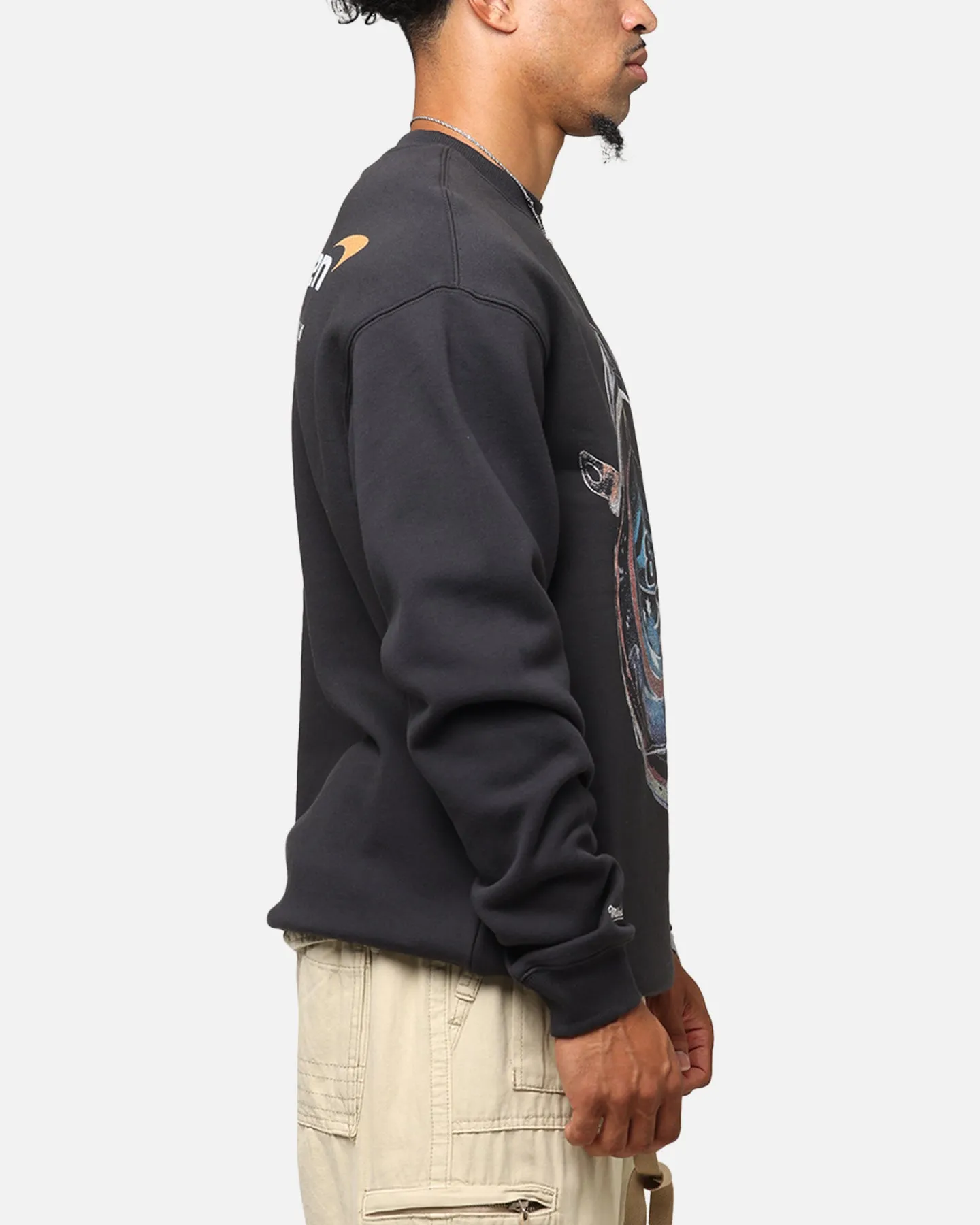 Mitchell & Ness X Mclaren Oscar Piastri Helmet Crewneck Faded Black