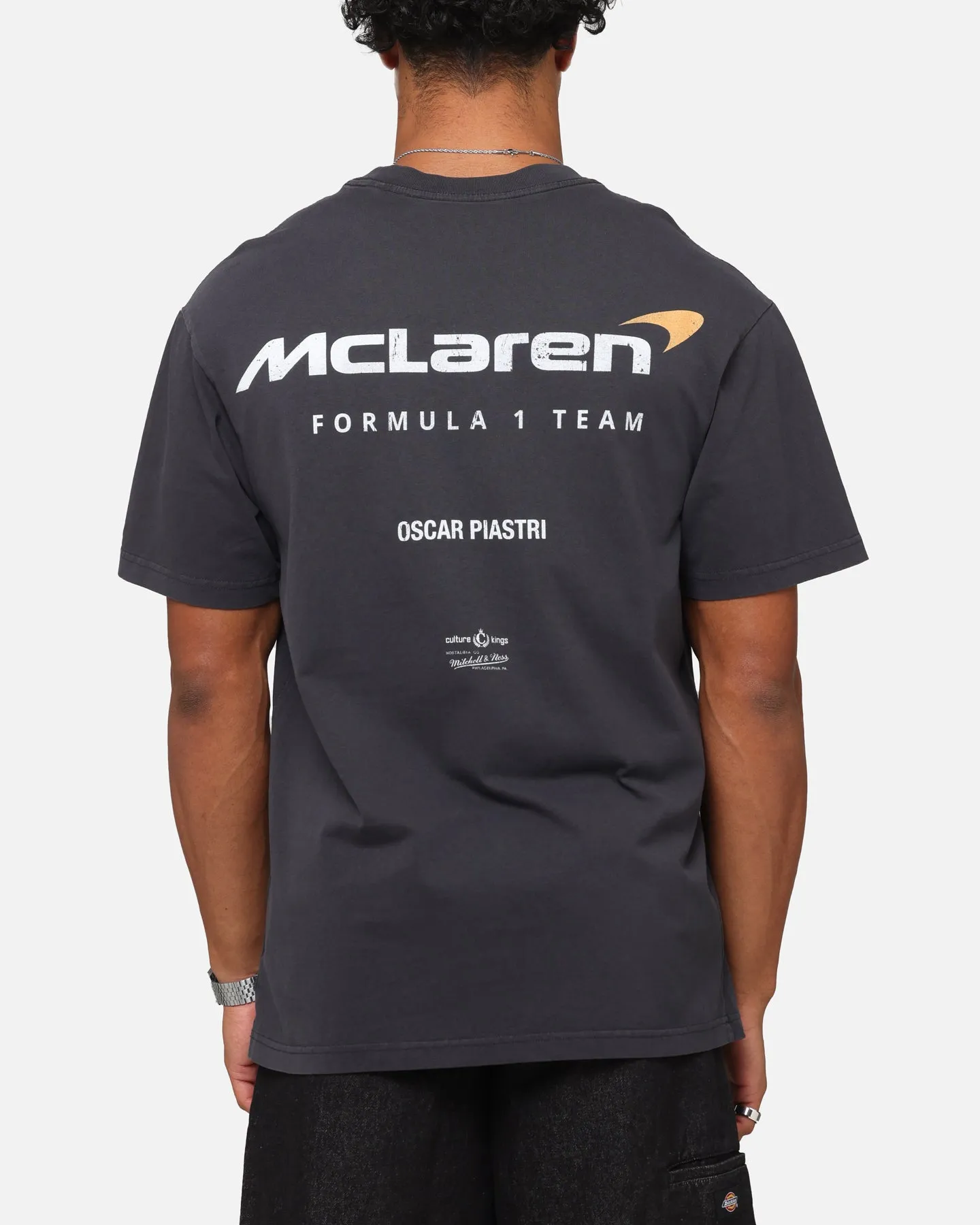 Mitchell & Ness X Mclaren Oscar Piastri Helmet T-Shirt Faded Black