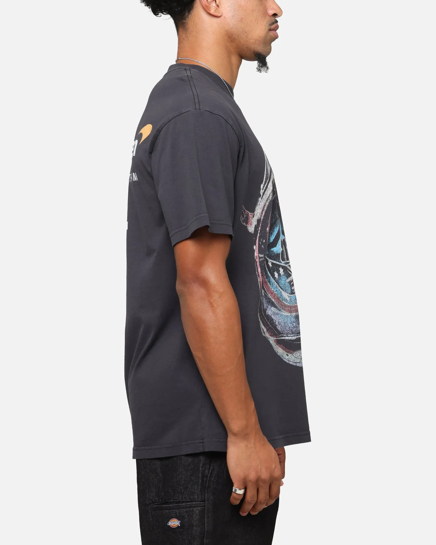 Mitchell & Ness X Mclaren Oscar Piastri Helmet T-Shirt Faded Black